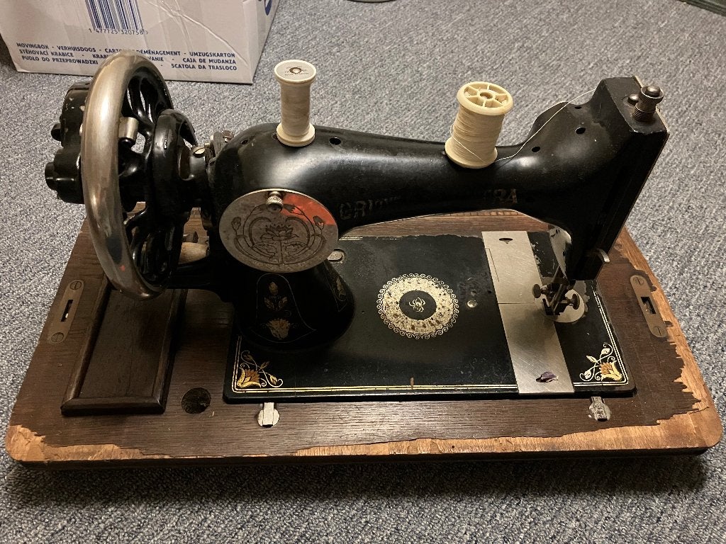Antieke Singer naaimachine met koffer uit 1927, Antiek en Kunst, Ophalen