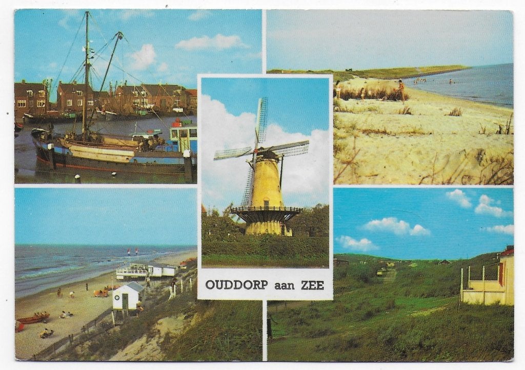 Ouddorp aan Zee gelopen Ansichtkaart (B2493 ), Ophalen of Verzenden, 1980 tot heden, Gelopen, Zuid-Holland