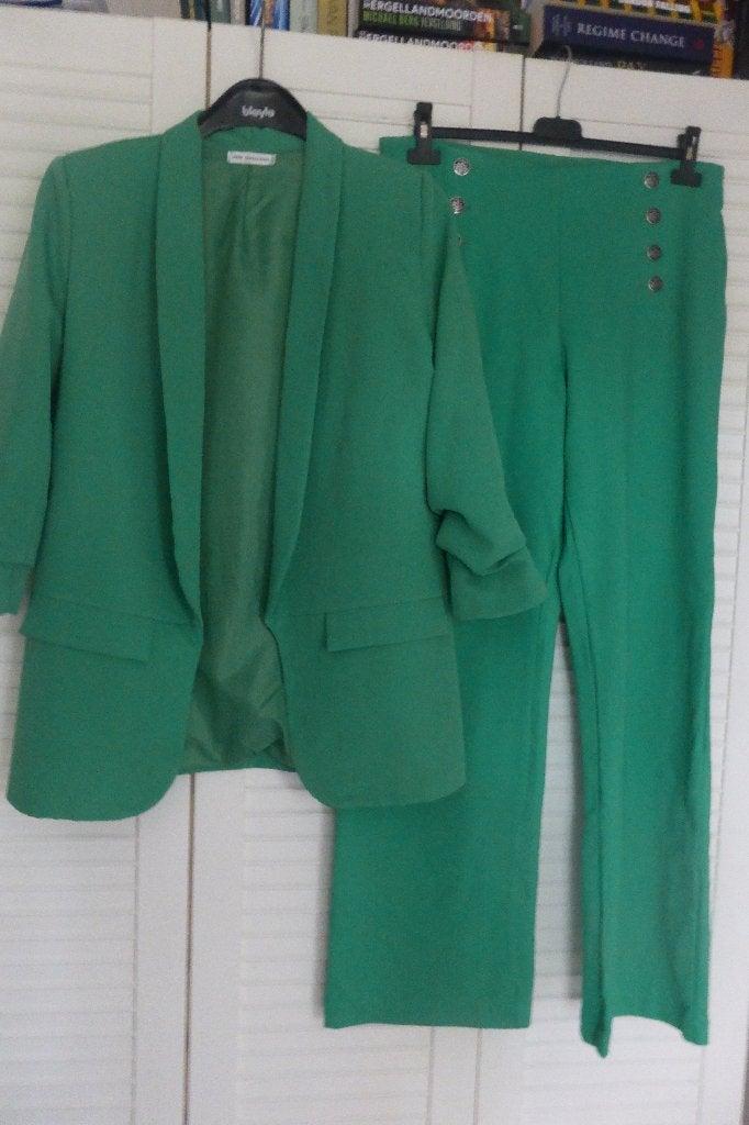 Nieuw: Jasje / pantalon appelgroen, Kleding | Dames, Ophalen of Verzenden, Nieuw, Maat 42/44 (L), Groen