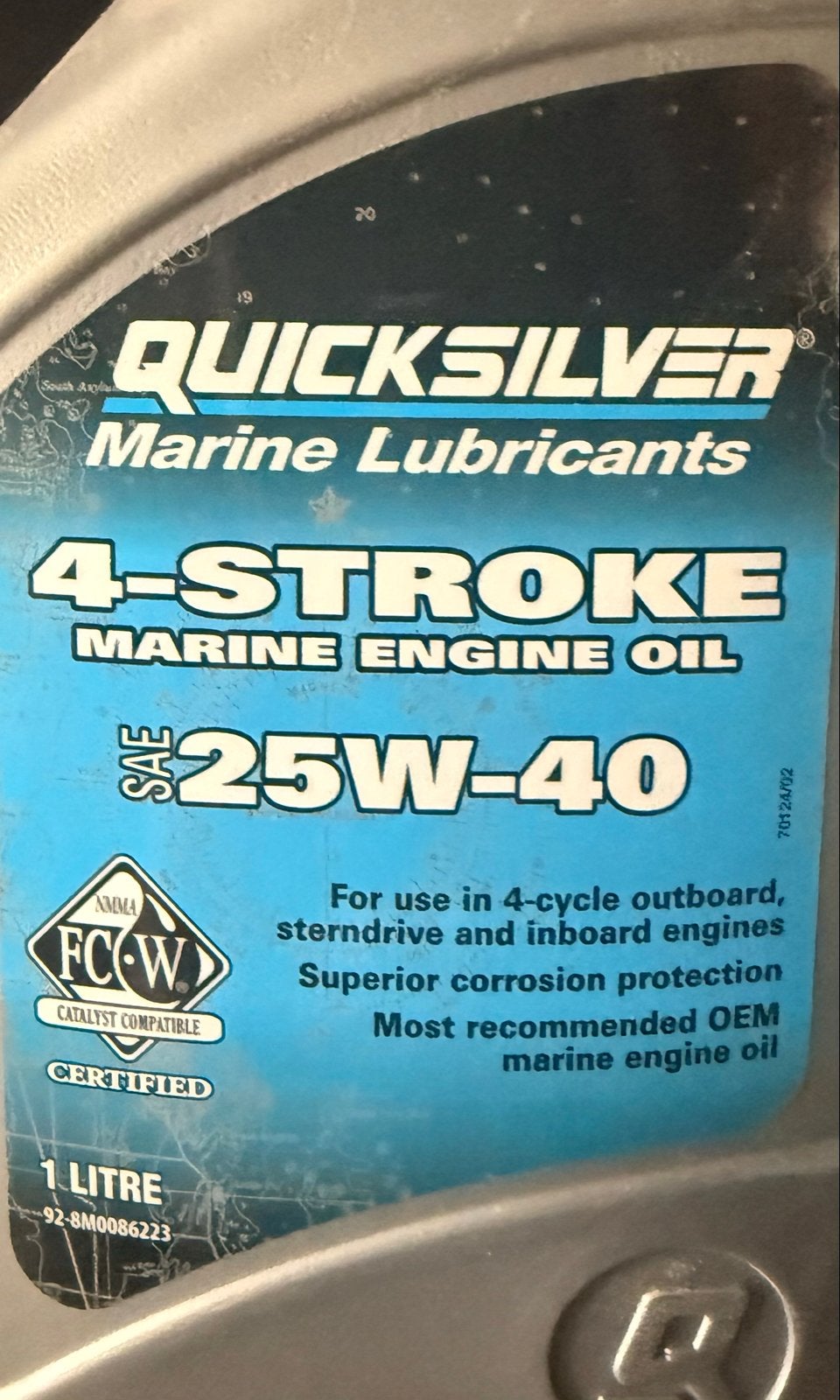 Quicksilver 4-takt 25W-40 1L, Ophalen of Verzenden, Nieuw, Motor en Techniek