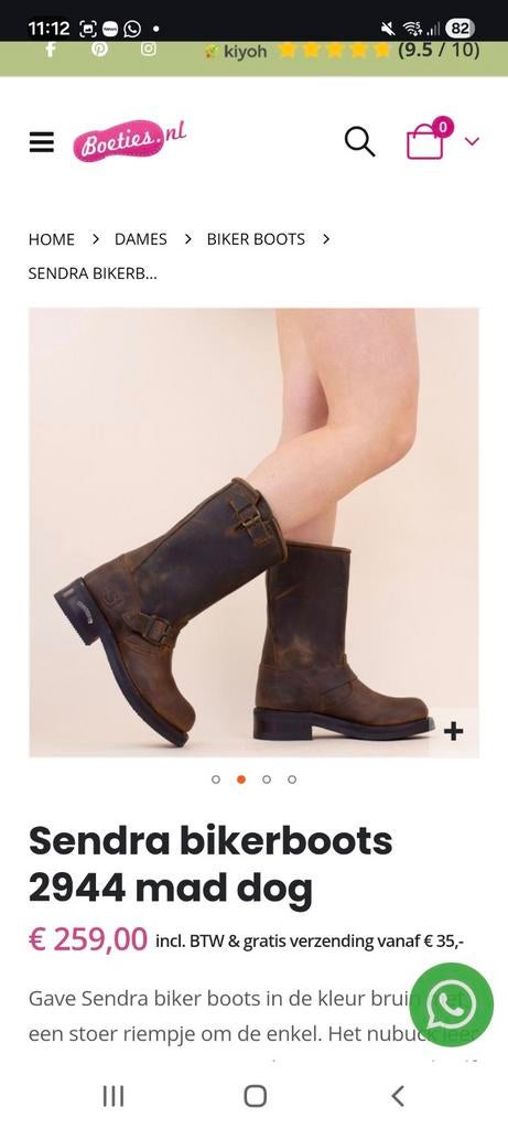 Nieuwe Sendra Bikerboots laarzen in maat 40, Kleding | Dames, Schoenen, Hoge laarzen, Bruin, Nieuw, Ophalen of Verzenden