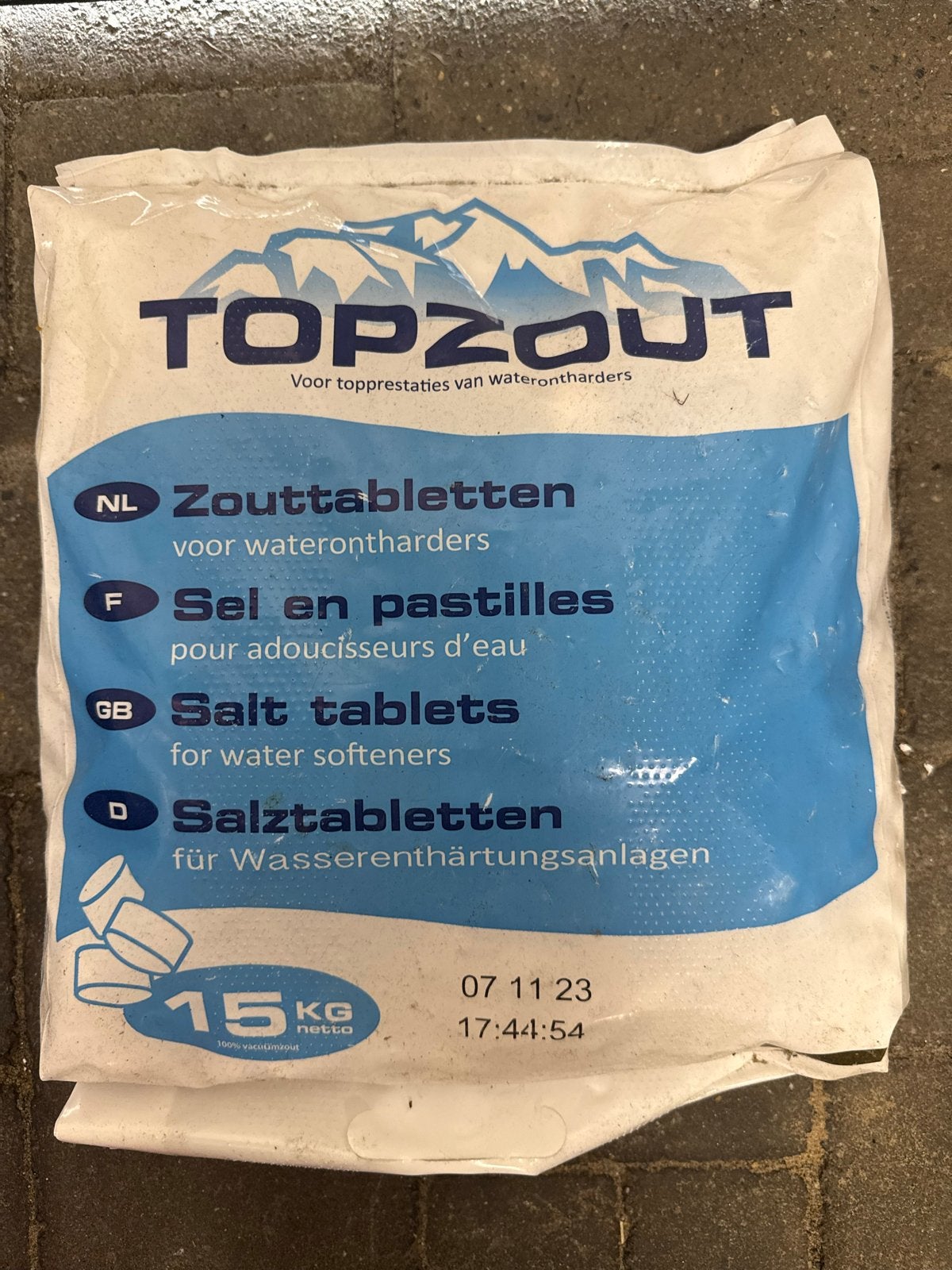 3 stuks TOPZOUT Zouttabletten voor waterontharders 15 kg, Witgoed en Apparatuur, Waterontharders, Ophalen, Nieuw, Waterontharder met zout