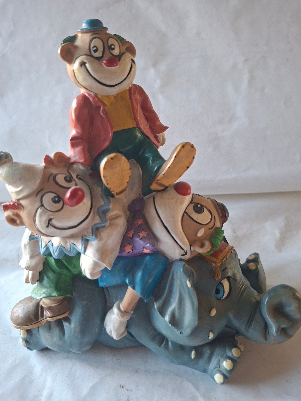 Spaarpot Clowns en Olifant - Vintage Decoratie, Ophalen of Verzenden, Gebruikt, Steen, Aardewerk of Keramiek, Dier