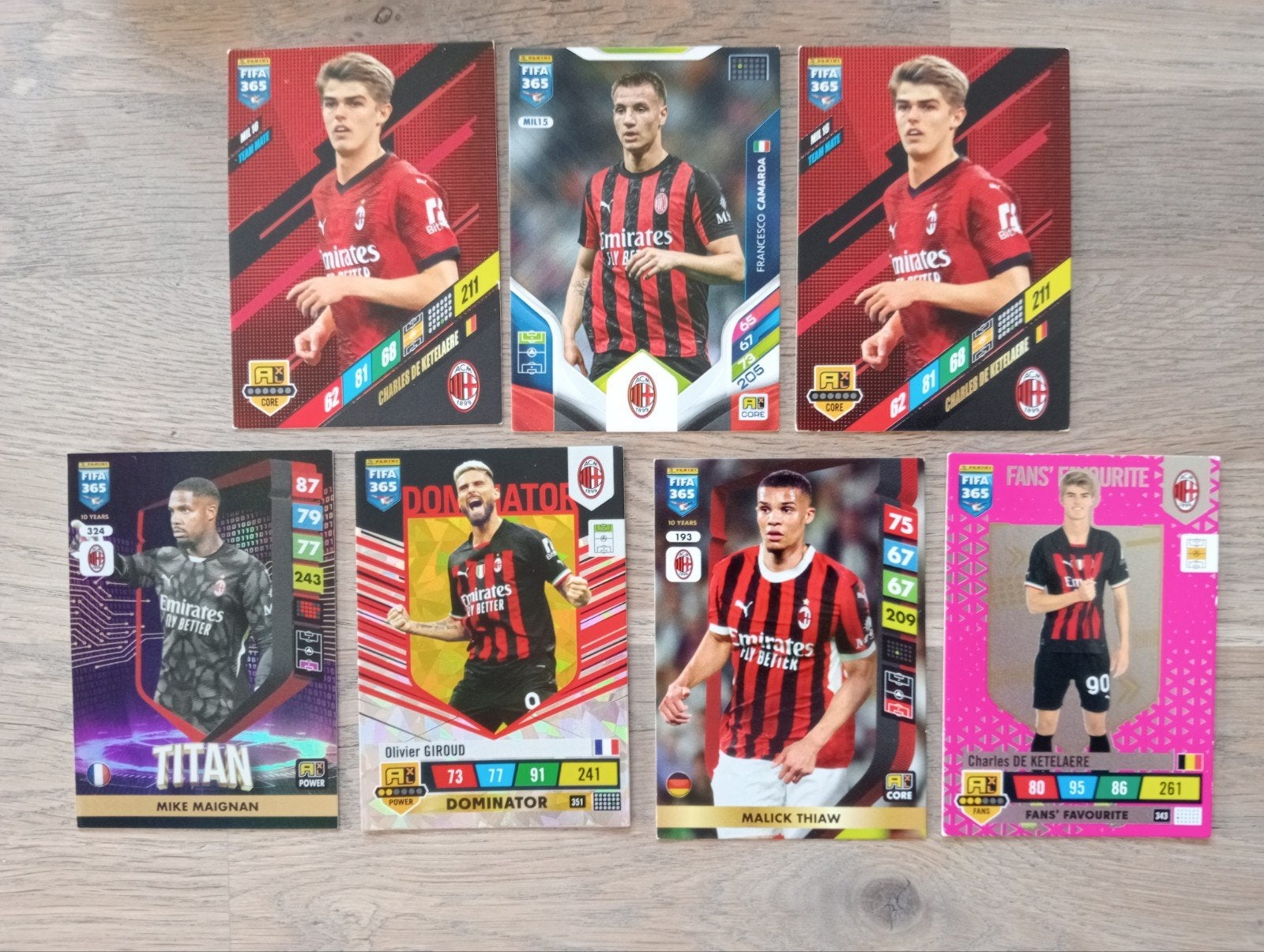 Panini FIFA 365 kaarten - AC Milan, Ophalen of Verzenden, Zo goed als nieuw, Meerdere plaatjes