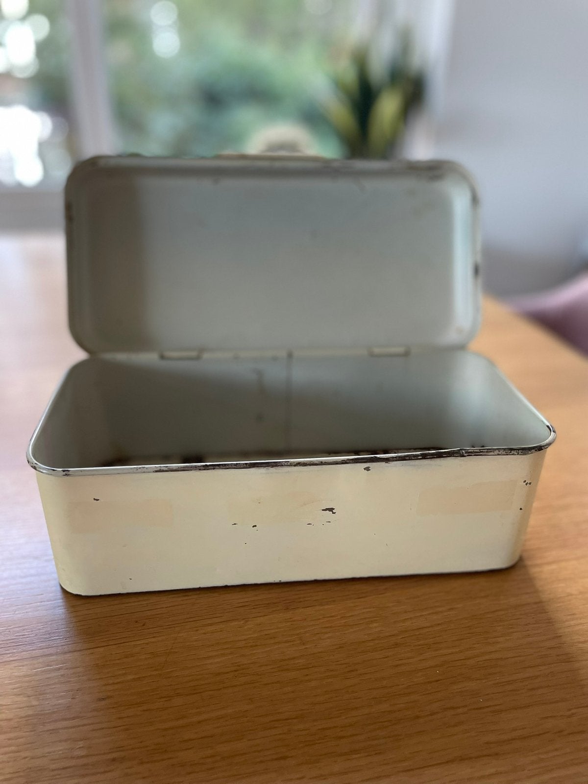 Leuke vintage koektrommel, Geel, Ophalen of Verzenden, Metaal, Overige typen