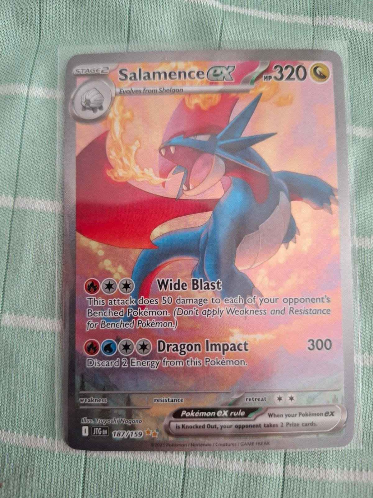 Salamence EX JTG 187, Ophalen of Verzenden, Zo goed als nieuw, Losse kaart