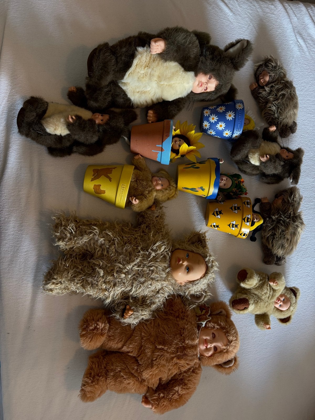 Vintage poppen in berenpakken en bloempotten, Ophalen, Gebruikt, Overige typen
