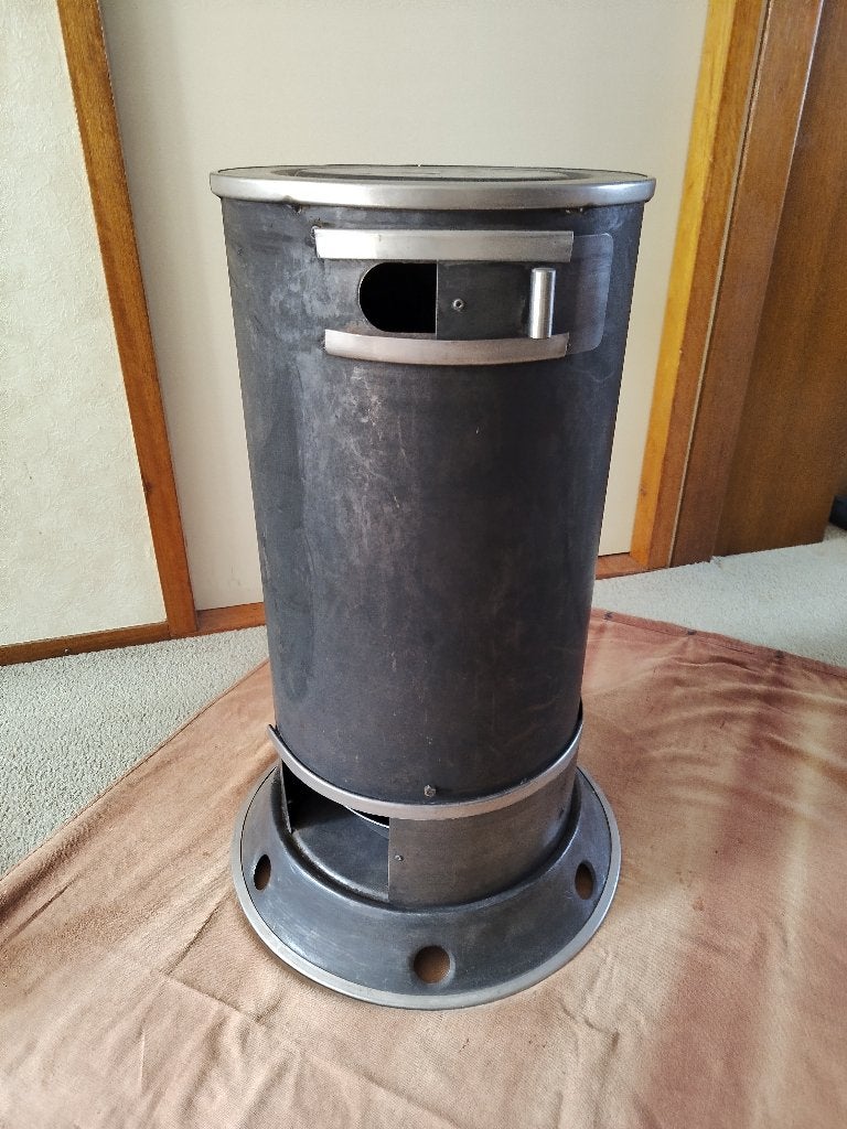 Design hout/palet kachel met rookkanaal en attributen, Ophalen, Gebruikt, Houtkachel, Vrijstaand