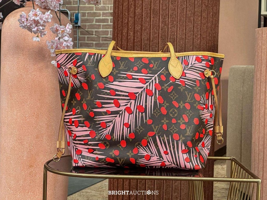 Louis Vuitton Neverfull MM Jungle Dots – Limited Edition Cru, Gebruikt, Shopper, Niet ingevuld, Roze