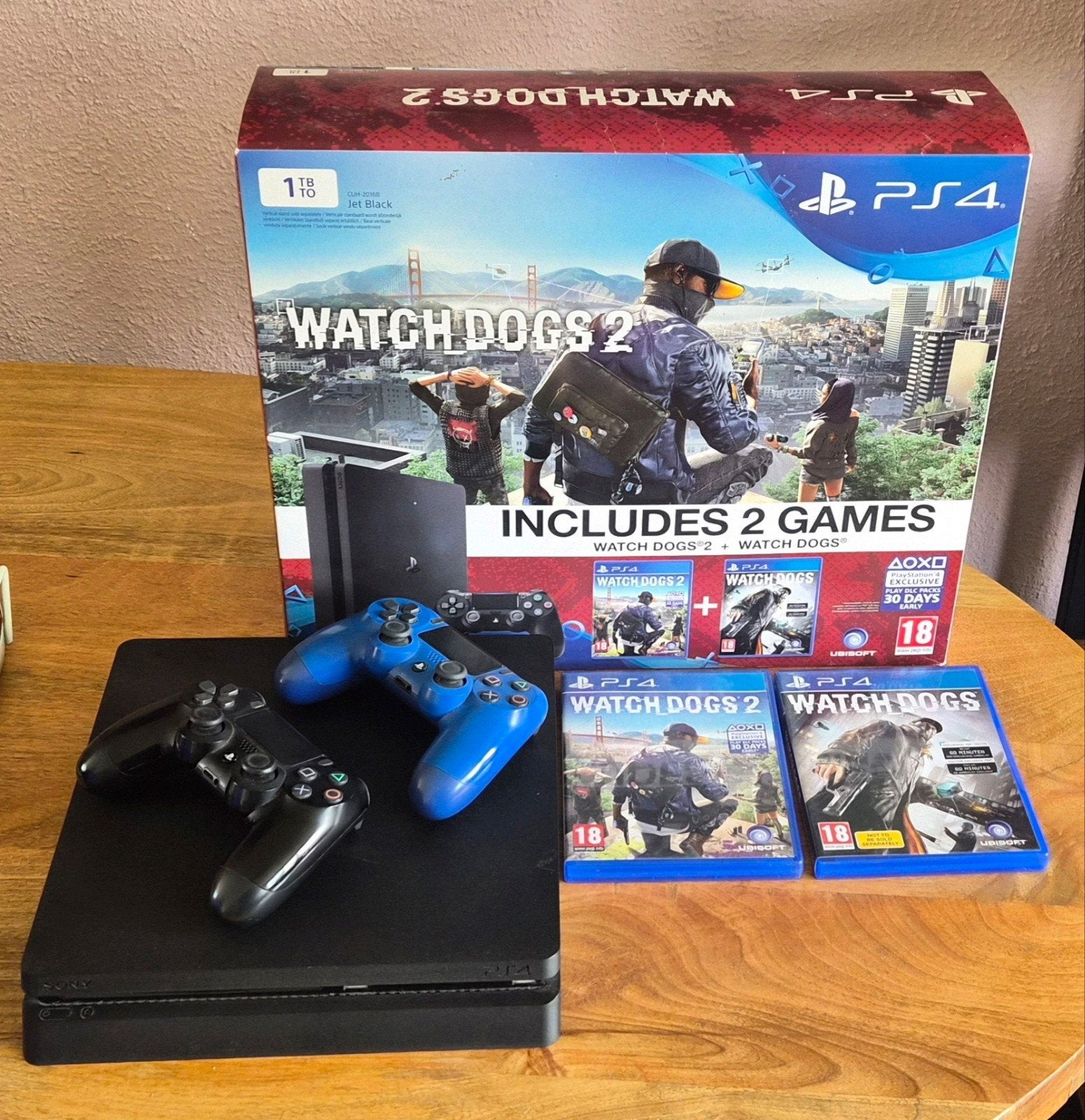 playstation 4 1tb games, Spelcomputers en Games, Ophalen, Met 2 controllers, 1 TB, Slim