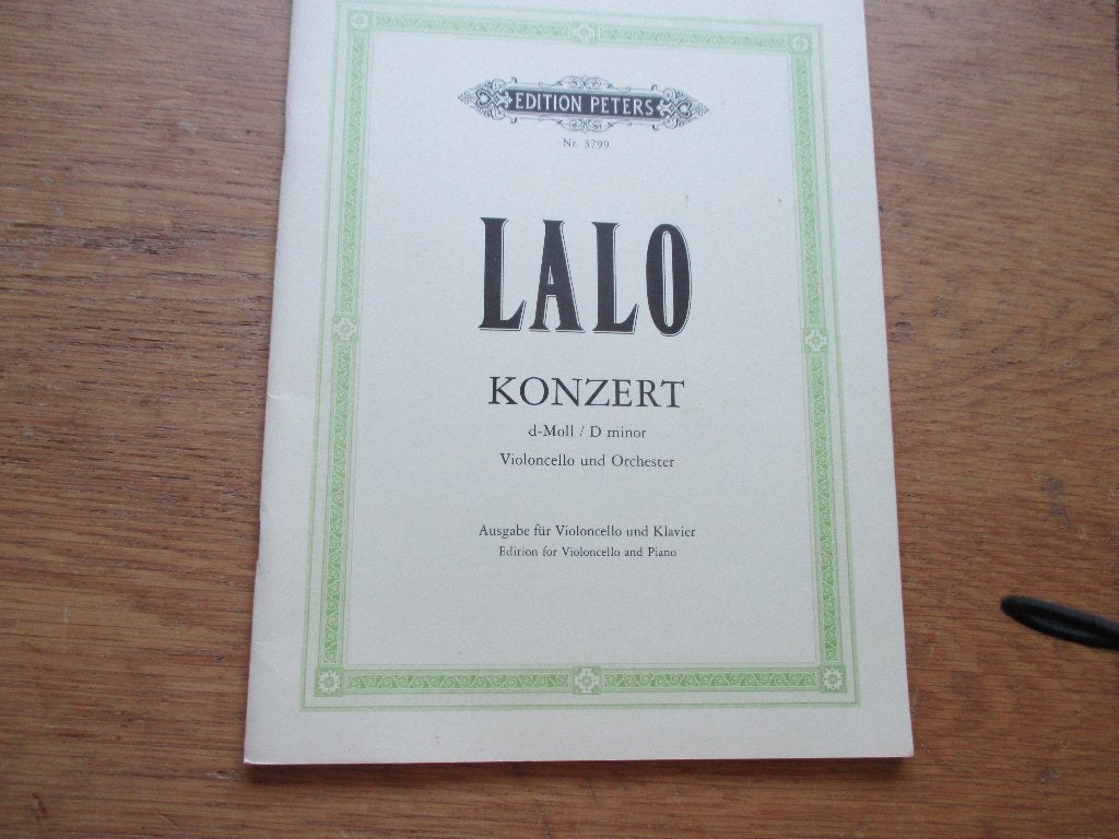 Lalo Celloconcert d-moll/D minor - Edition Peters, Gebruikt, Klassiek, Ophalen of Verzenden, Cello