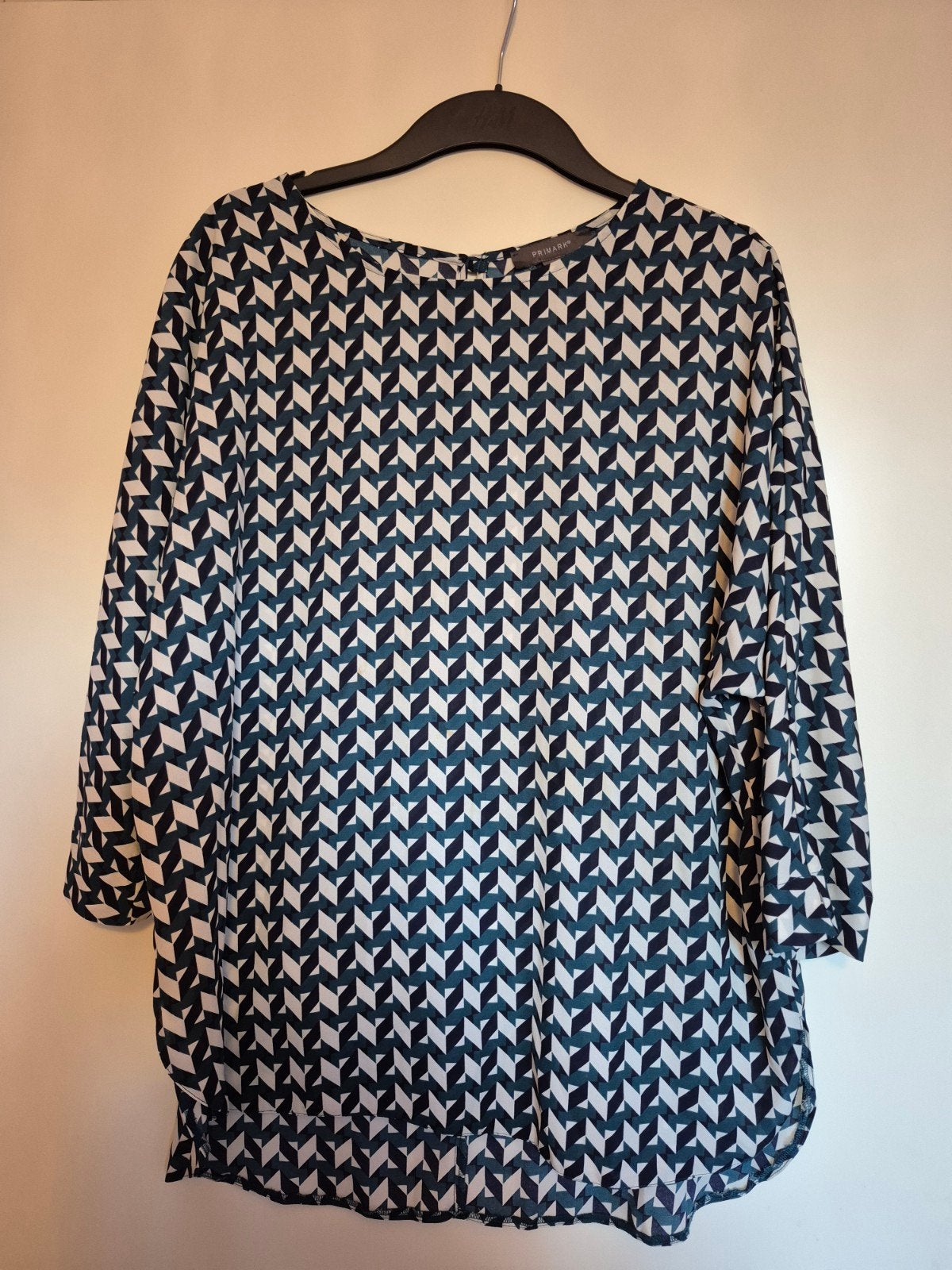 Leuke, nette Primark blouse met 7/8 mouwen, maat 44 (L/XL), Ophalen of Verzenden, Zo goed als nieuw, Maat 42/44 (L), Blauw