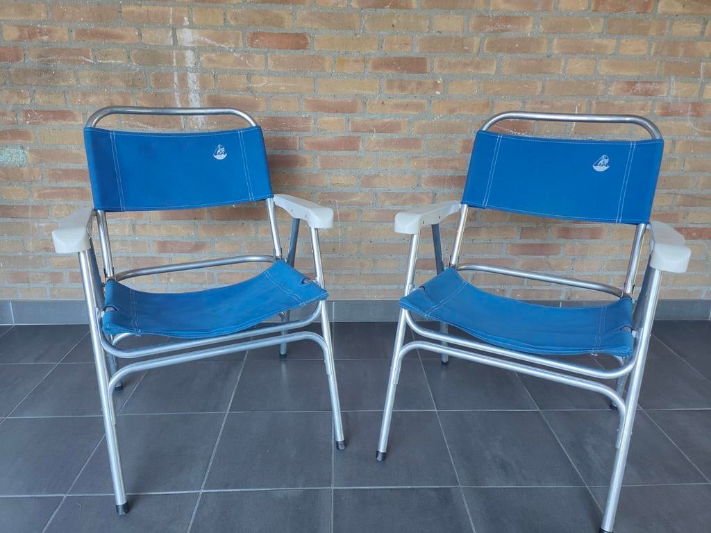 Set van 2 nette bootstoeltjes / campingstoelen, Ophalen of Verzenden, Gebruikt, Campingstoel