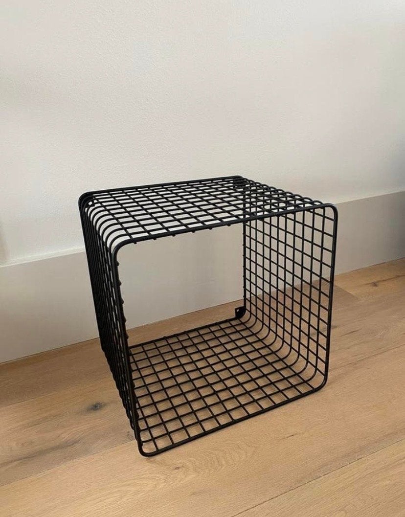 Zwart metalen draadkubus - veelzijdig opbergrek/tafeltje, Ophalen of Verzenden, Nieuw