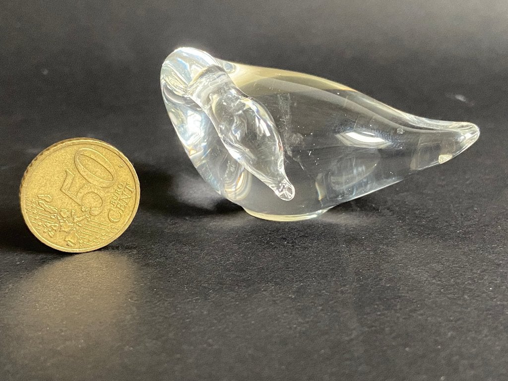 Glazen Zwaan 7 cm, Verzamelen, Ophalen of Verzenden, Gebruikt, Vogel, Beeldje of Figuurtje