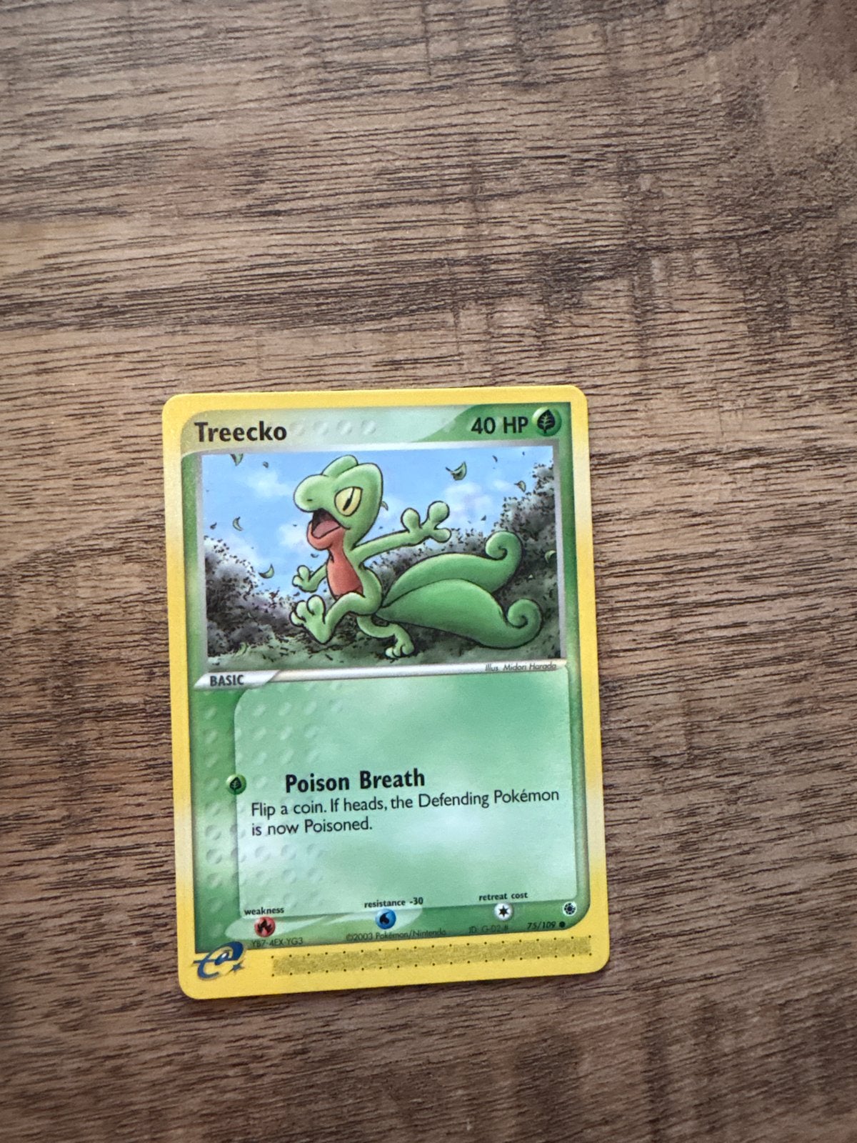 Pokémon Kaart Treecko 40 HP - Zeldzaam Verzamelobject, Ophalen of Verzenden, Zo goed als nieuw, Losse kaart