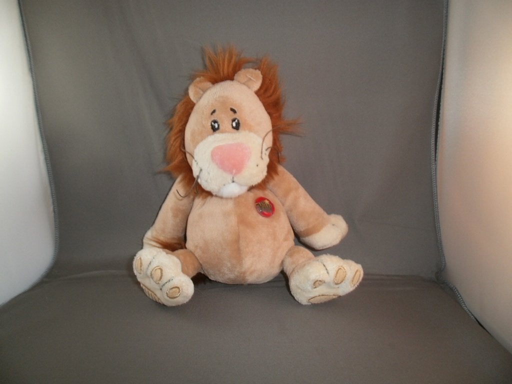 keel toys leeuw bruin/crème velours /harig roze neus 27 cm, Overige merken, Korrelvulling, Ophalen of Verzenden, Zo goed als nieuw