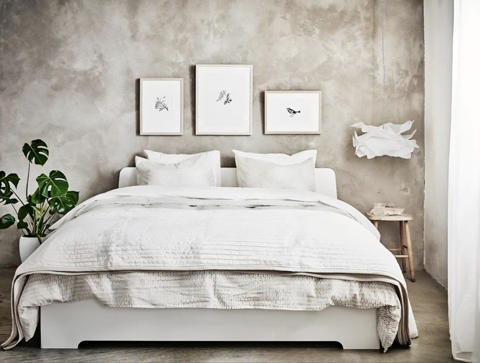 IKEA ASKVOLL bedframe 160x200 cm,  lattenbodem, nachtkastjes, Huis en Inrichting, Ophalen, Overige materialen, Gebruikt, Wit