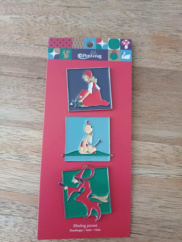 Efteling pinset: Roodkapje, Fakir, Heks, Ophalen of Verzenden, Nieuw, Button of Speldje