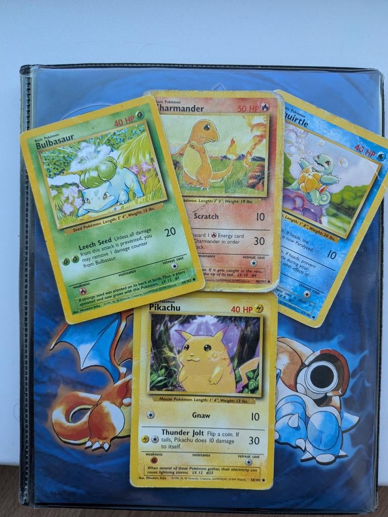 Pokémon kaarten: Pikachu, Squirtle, Charmander, Bulbasaur, Ophalen of Verzenden, Gebruikt, Meerdere kaarten