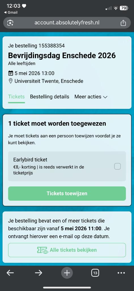 Bevrijdingsdag Enschede, Eén persoon