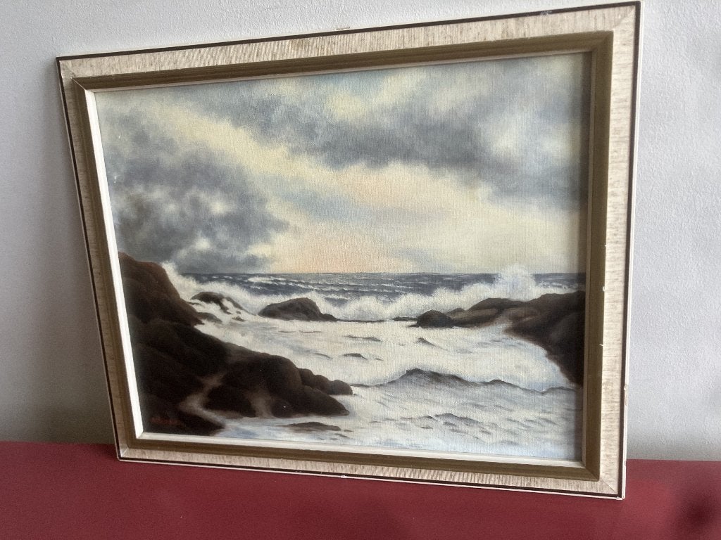 Origineel olieverfschilderij Zeegezicht, Ophalen of Verzenden