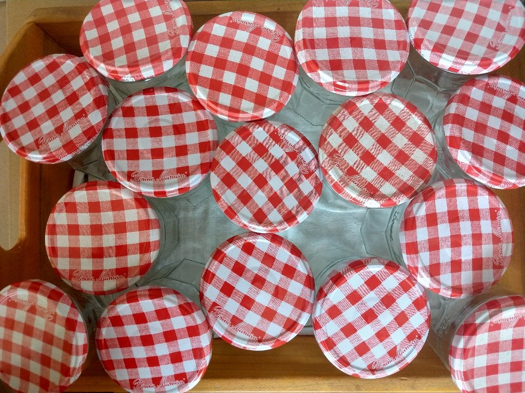 Bonne Maman potjes, leeg. 10 stuks, Ophalen, Gebruikt, Met deksel, Pot, Bus of Blik
