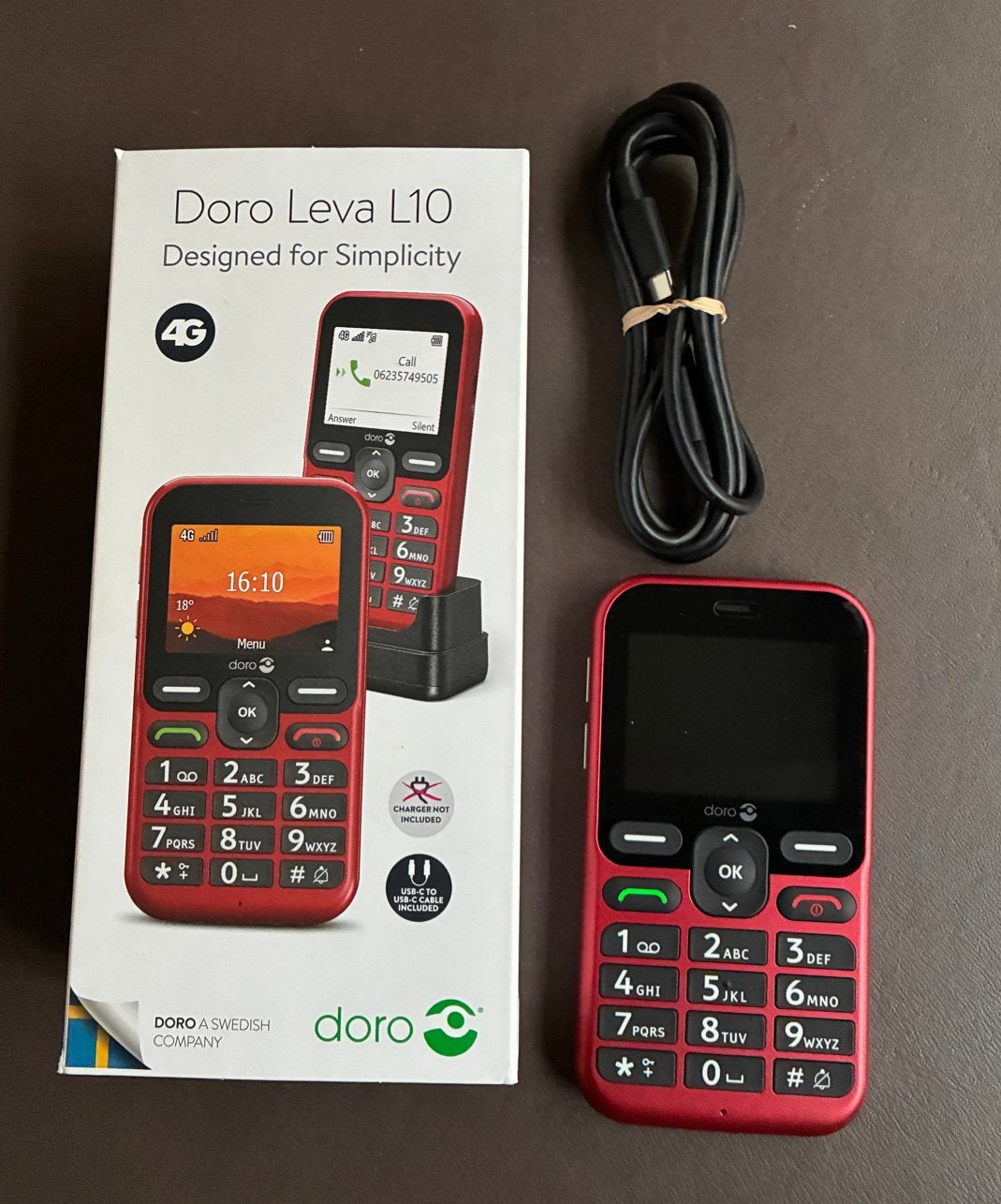 Doro Leva L10 Rood - Eenvoudige senioren 4G Telefoon, Telecommunicatie, Ophalen of Verzenden, Klassiek of Candybar, Zonder simlock
