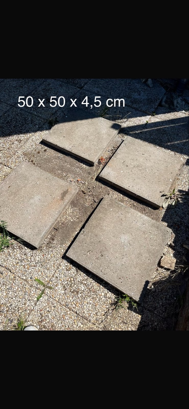Gratis af te halen betontegels 50x50x4,5 cm, Tuin en Terras, Tegels en Klinkers, Ophalen, Gebruikt, Beton, Terrastegels