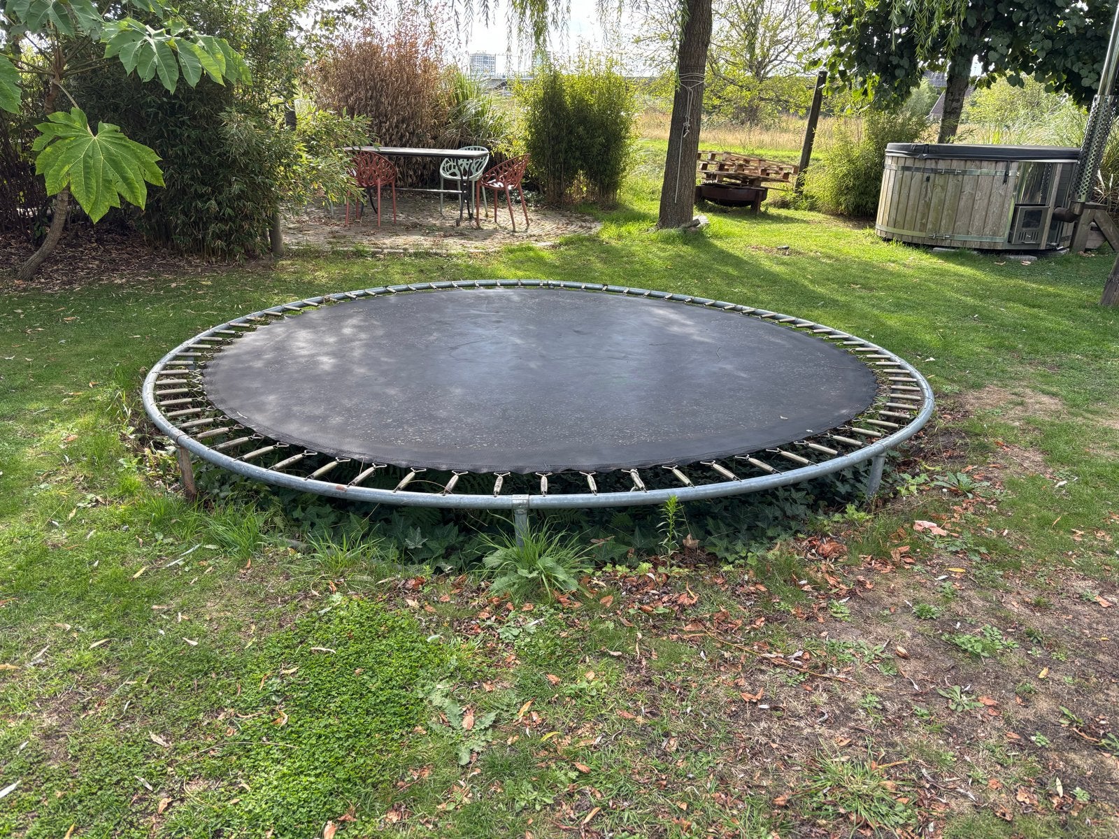Grote ronde trampoline voor in de tuin 320 cm, Ophalen, Gebruikt
