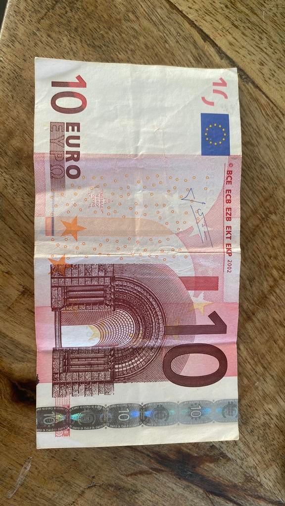 Oud briefje van €10 (2002), Ophalen of Verzenden, Euro's, Los biljet