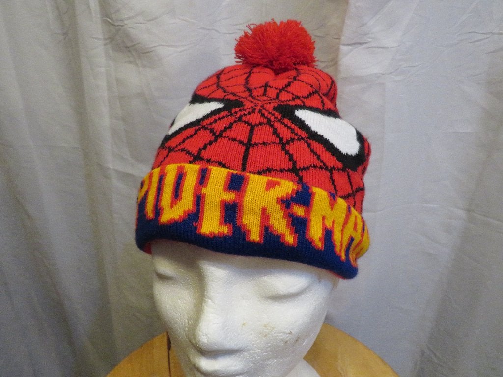 spiderman muts met pompon, Kinderen en Baby's, Gebruikt, Ophalen of Verzenden, 104 of kleiner, Jongen