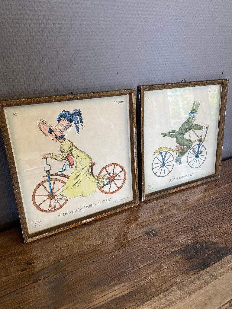 Vintage Lemet Bicycle Parts - set fietsafdrukken - Hogenkamp, Ophalen of Verzenden