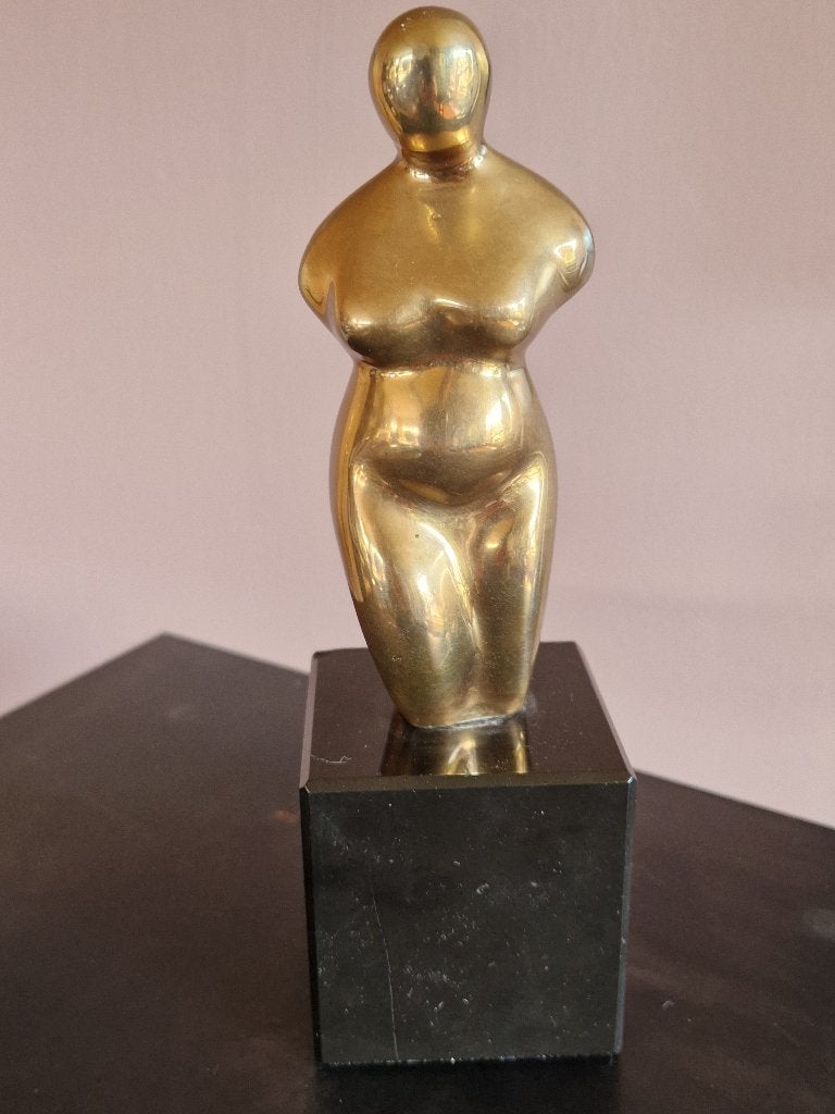 Abstract bronzen Sculptuur door Cristiana Isoleri, Antiek en Kunst, Minder dan 20 cm, Ophalen of Verzenden, Brons, Gemerkt