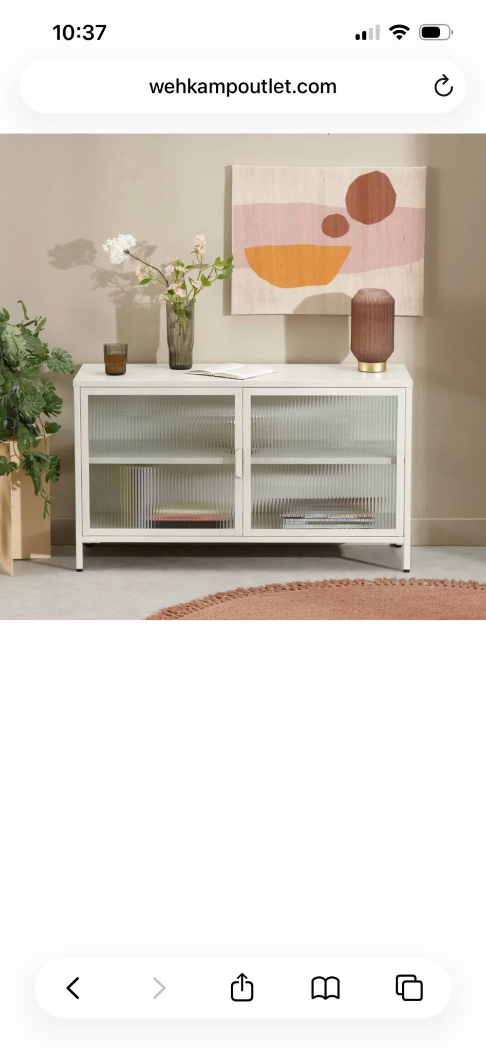 Nous Living Dressoir Metaal en Glas - 110x35x164 cm, 100 tot 150 cm, Ophalen of Verzenden, Zo goed als nieuw, Metaal