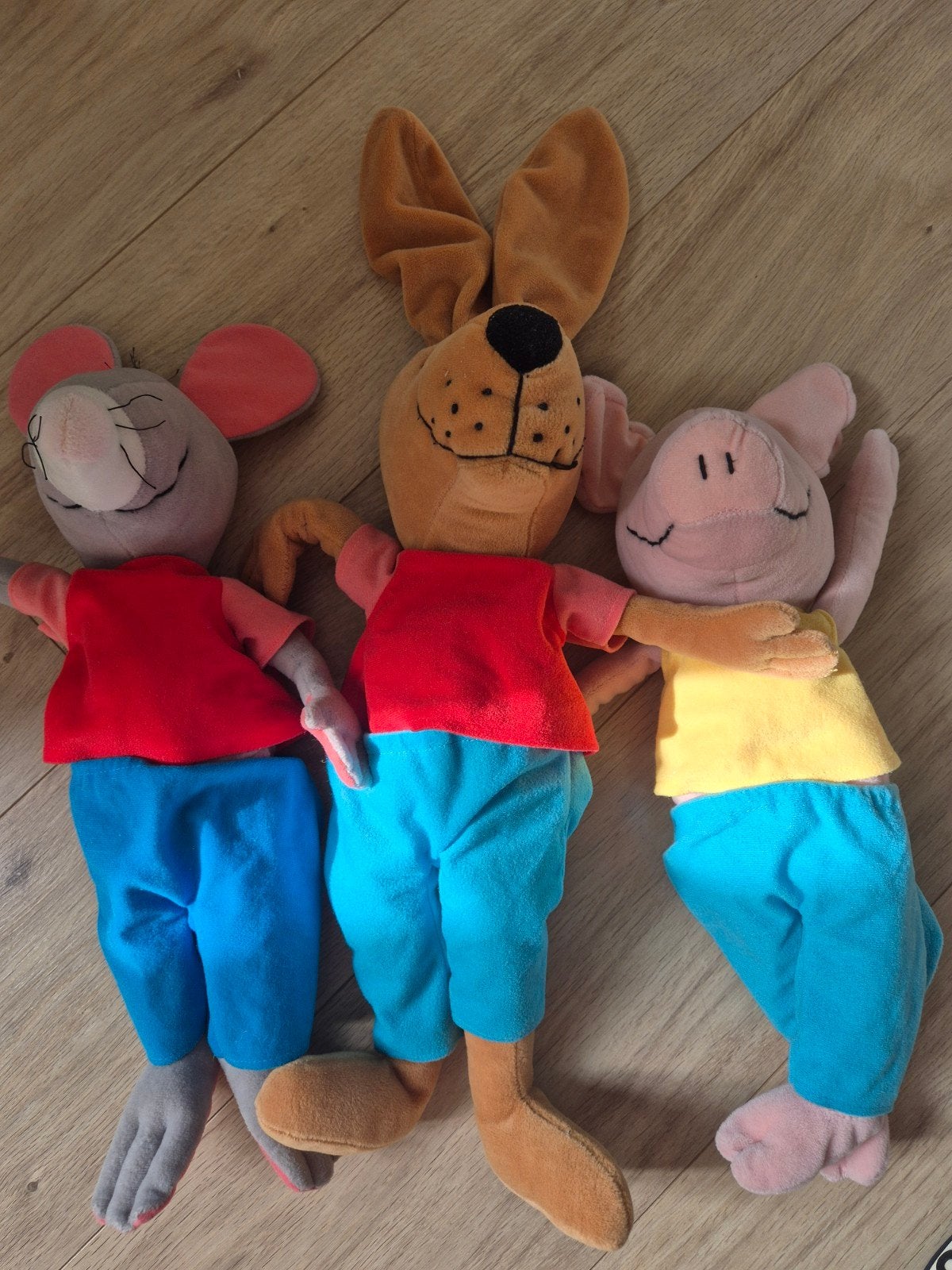 Marx Velthuijs Kikker en zijn vriendjes knuffels 3 stuks, Ophalen of Verzenden, Gebruikt, Kikker