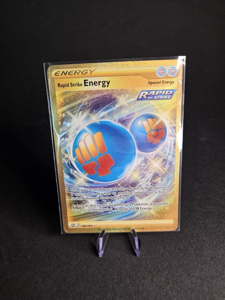 Pokémon Rapid Strike Energy 182/163 Gold – Battle Styles, Ophalen of Verzenden, Gebruikt, Losse kaart, Foil
