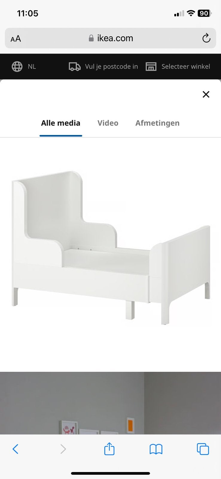 Ikea meegroei kinderbed, Ophalen, Zo goed als nieuw, 180 cm of meer, 70 tot 85 cm