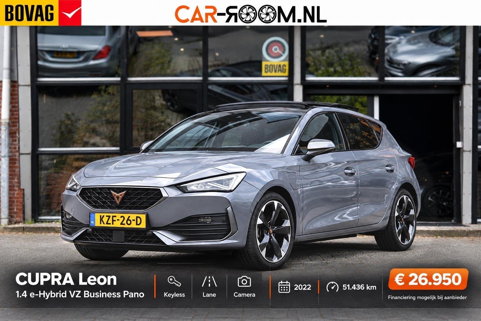 CUPRA Leon 1.4 e-Hybrid VZ Business Pano Keyless Lane Camera, Auto's, Dealer onderhouden, Stof, Gebruikt, 4 cilinders