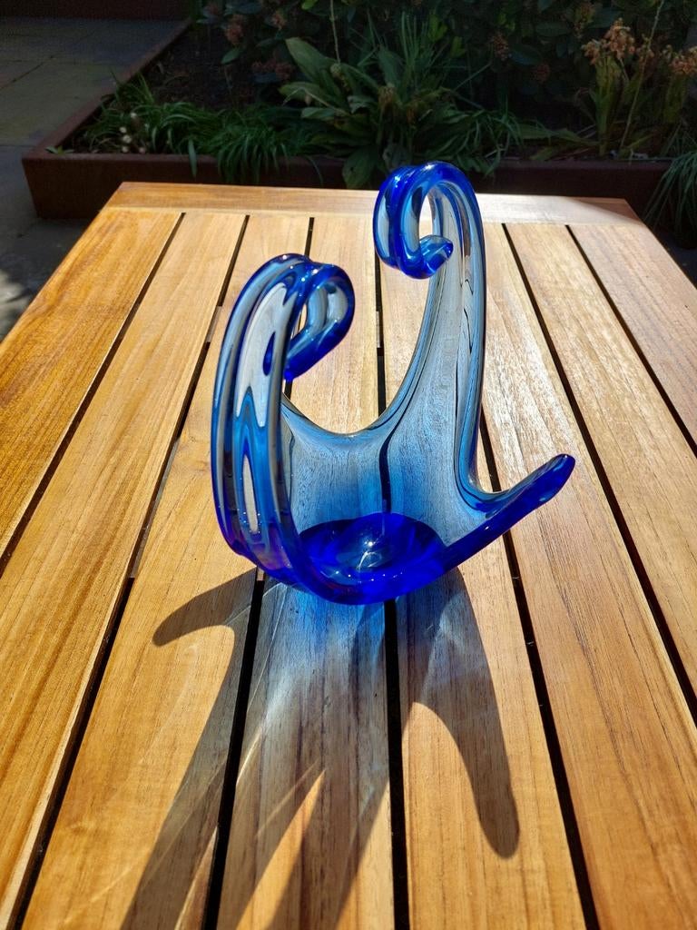 Glas Kunstobject Murano stijl - Kobaltblauw, Ophalen of Verzenden