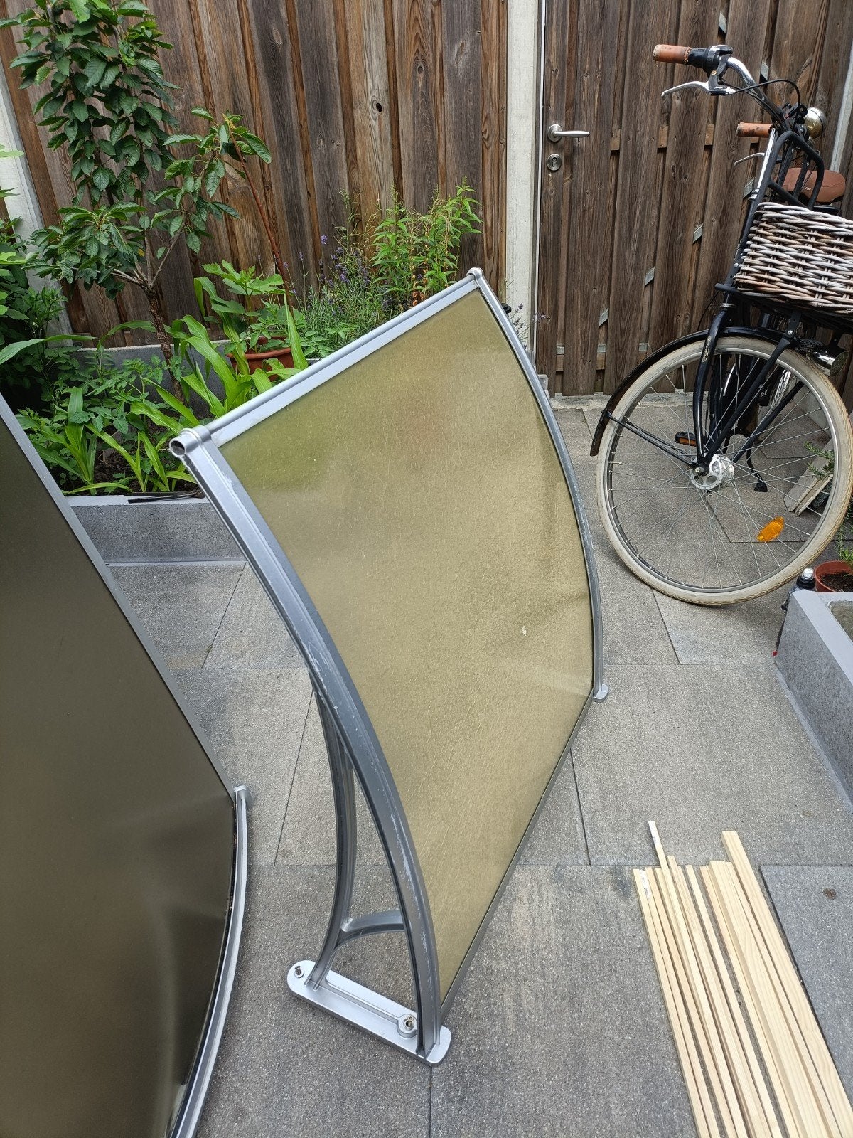 Set van 2 Gebogen Luifels - Terras of Deur, Gebruikt, Overige typen, Ophalen of Verzenden, Minder dan 250 cm