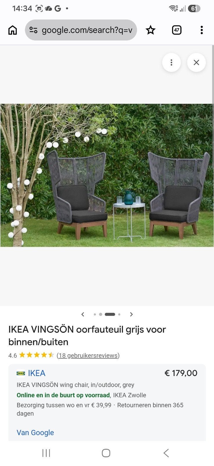 2x nieuwe Vingsön oorfauteuil met Hallö kussens, Tuin en Terras, Tuinmeubel-accessoires, Ophalen, Nieuw