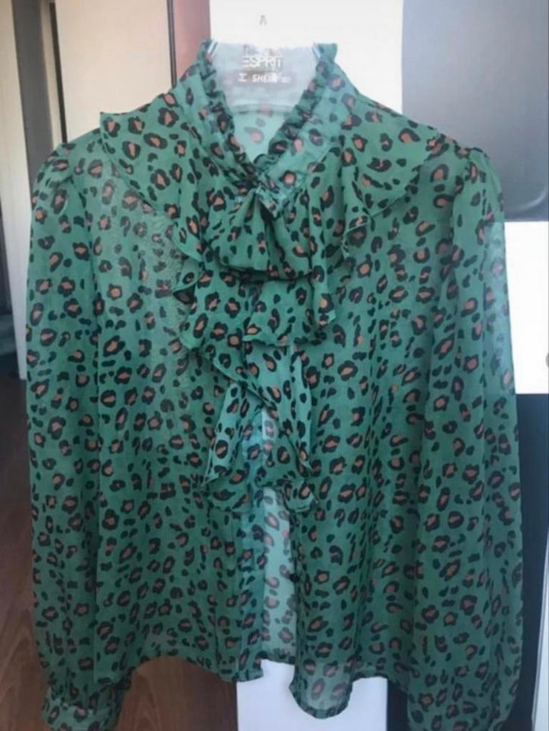 Blouse panterprint groen, S, NIEUW, Ophalen of Verzenden, Nieuw, Maat 36 (S), Groen