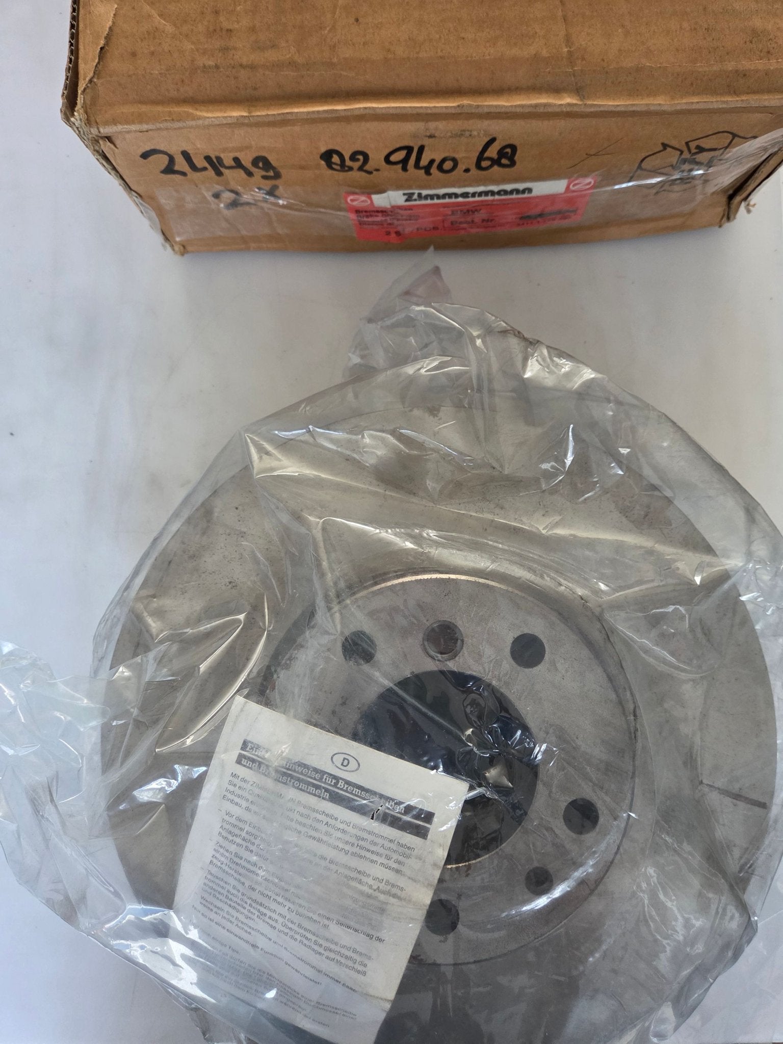 Set Zimmermann Remschijven BMW 7-Serie E32 E38, Zimmermann, -, -, Nieuw