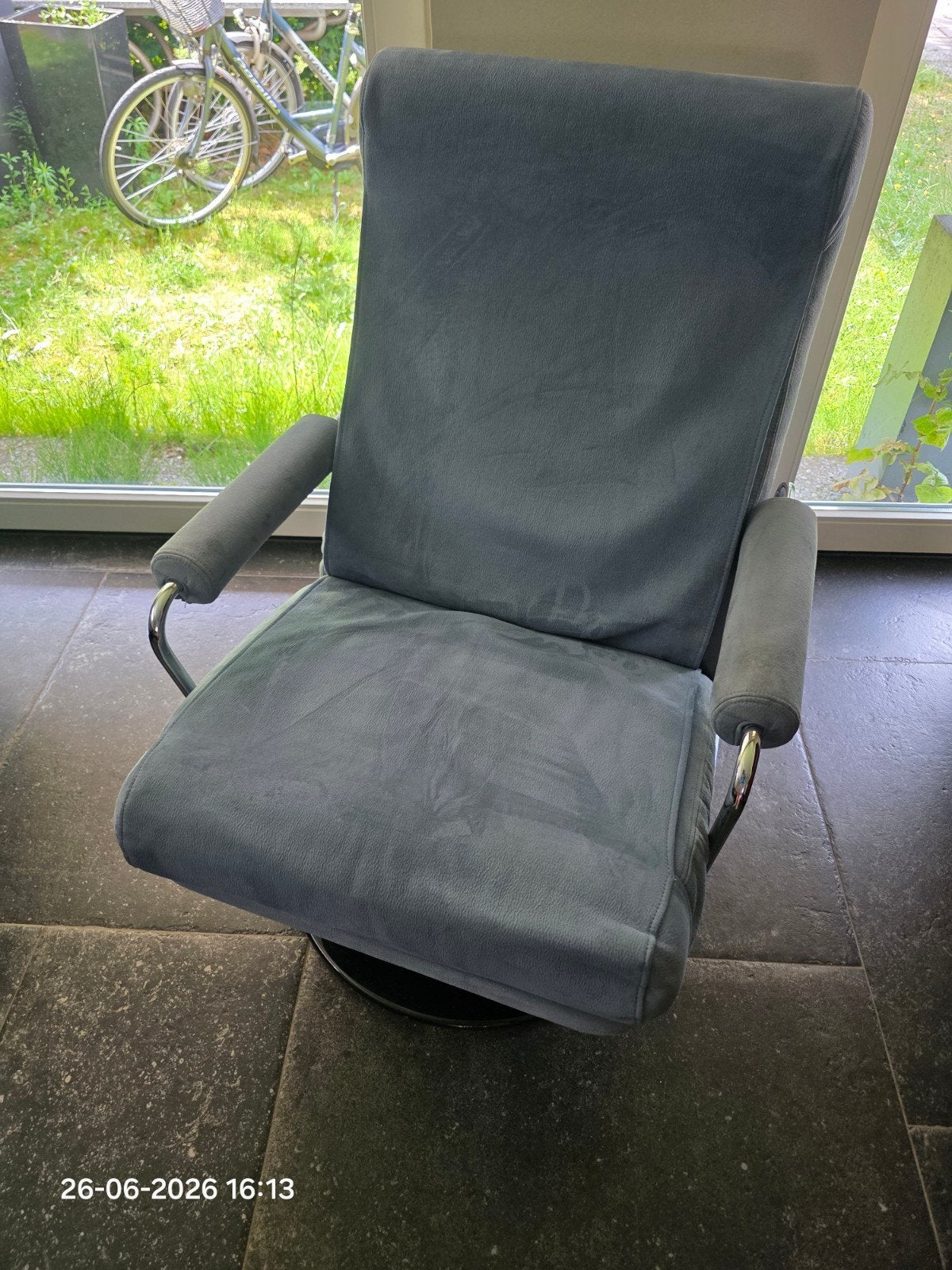 Jan des bouvrie fauteuil - blauw- Grijs, Gebruikt, Twee, Blauw, Ophalen of Verzenden