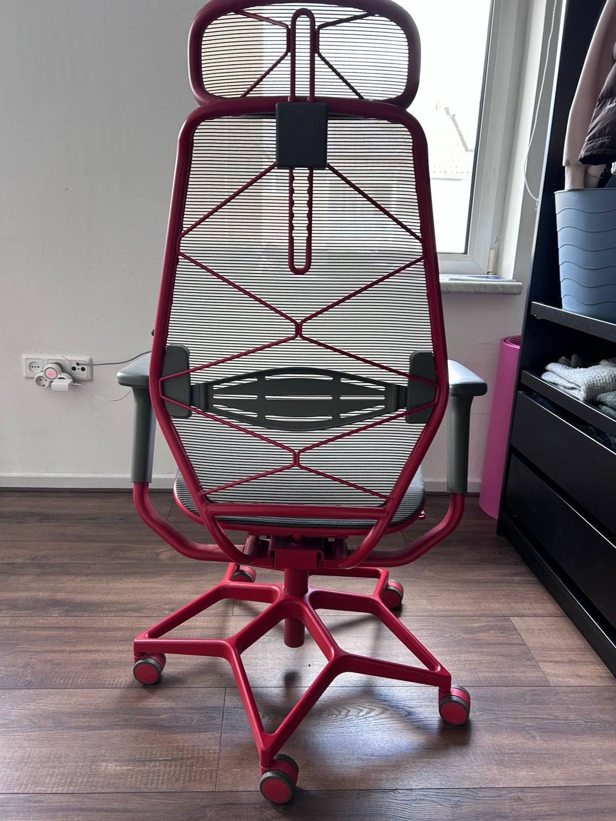 Gaming stoel/ Bureaustoel Rood/Grijs, Ophalen, Zo goed als nieuw, Bureaustoel, Rood