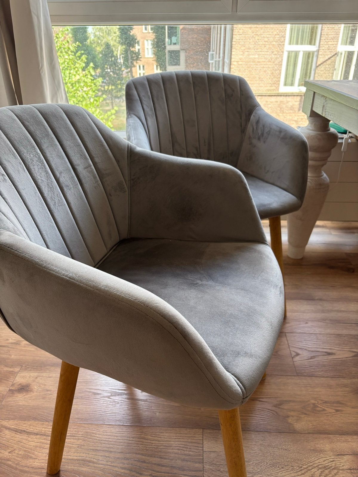 6 eetkamerstoelen ADSLEV Jysk, Ophalen, Gebruikt, Vijf, Zes of meer stoelen, Stof