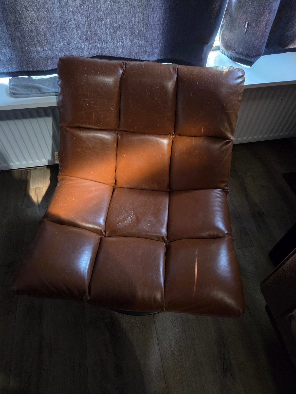 Bruine leren fauteuil - Dutchbone, Ophalen, Gebruikt, Eén, Leer