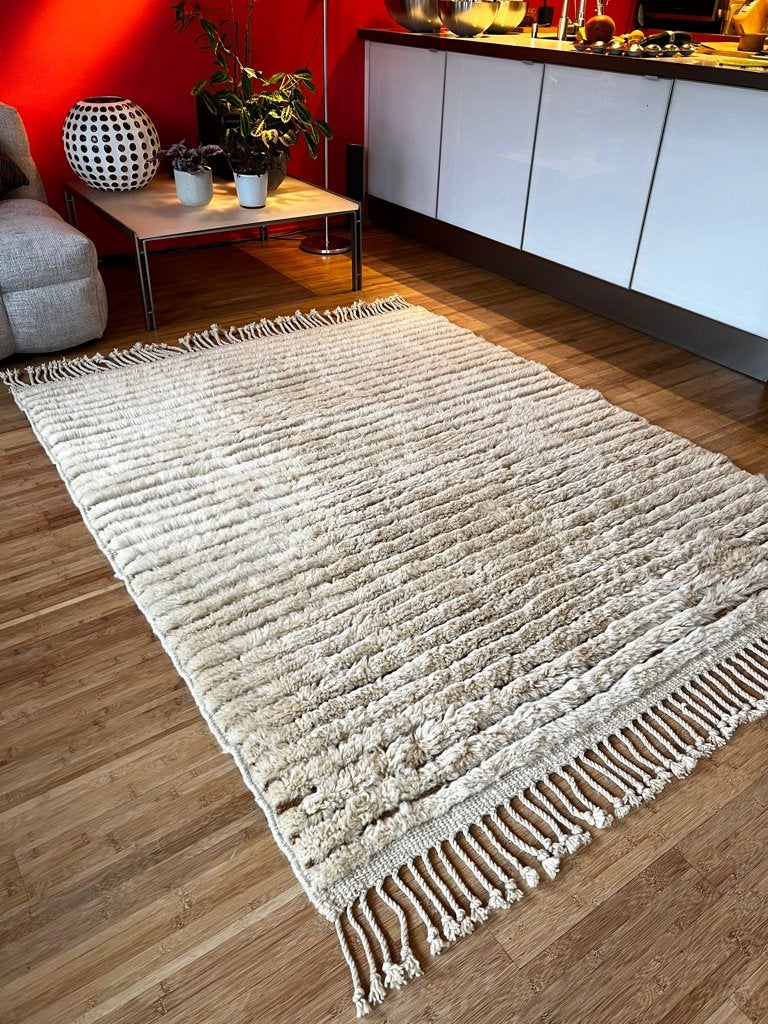 Nieuwe Berber vloerkleed – 160x197 cm, Beige, 150 tot 200 cm, Nieuw, Ophalen of Verzenden