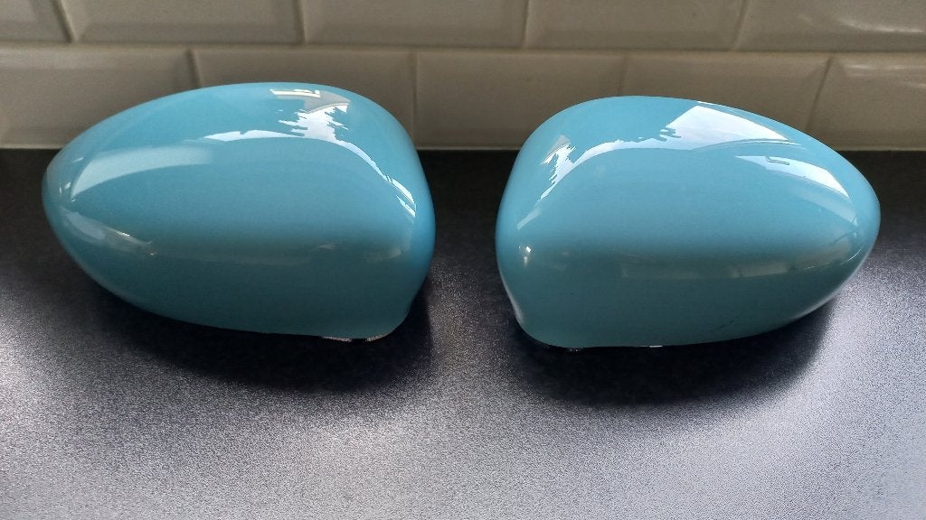 Spiegelkappen Fiat / Abarth 500, kleur: 952 Azzurro blauw, Ophalen of Verzenden, Gebruikt, Fiat